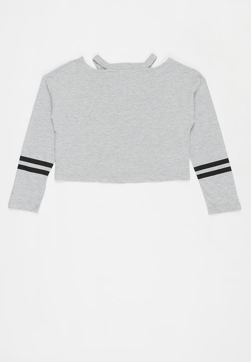 MANGO - Clap long sleeve tee - grey