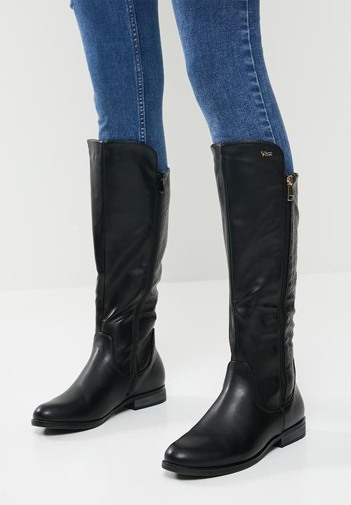 Plum - Beryn knee length boot - black