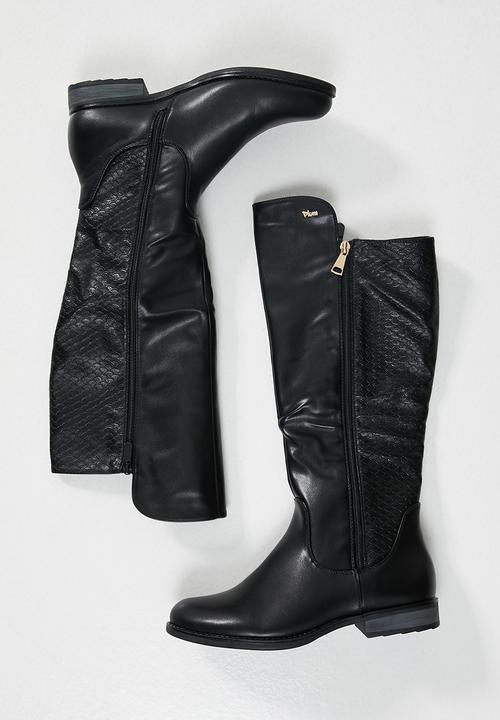 Plum - Beryn knee length boot - black
