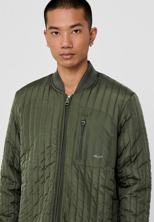 Only & Sons - Vincent life quilted jacket otw - green 