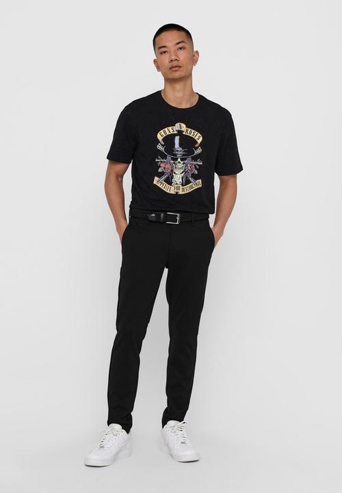 Only & Sons - Guns and roses life reg short sleeve nf - black