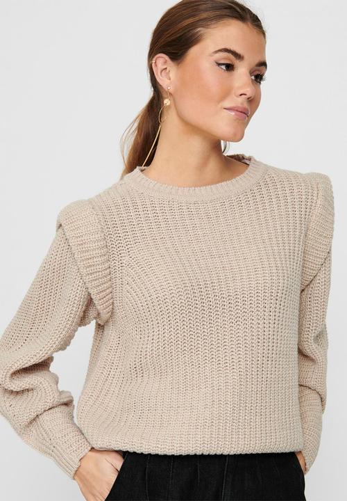 ONLY - Lexine long sleeve pullover knit - beige 