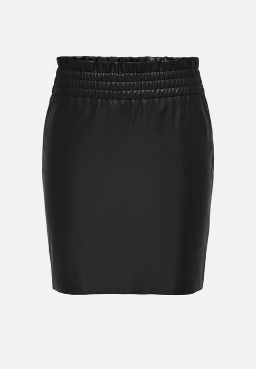 ONLY - Pinzon faux leather skirt - black