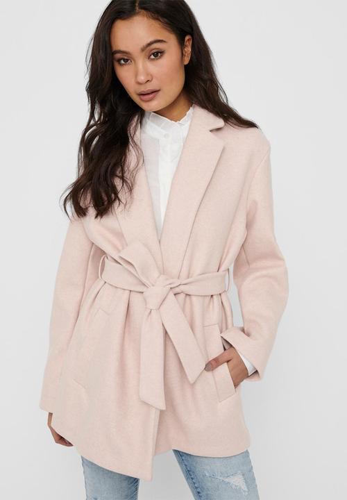 ONLY - Trillion belt coatigan - pink