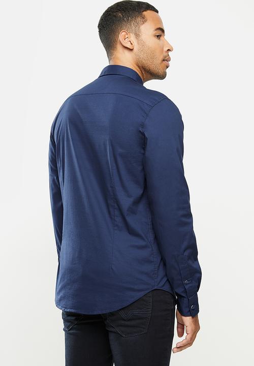 GUESS - Long sleeve guess poplin shirt - navy