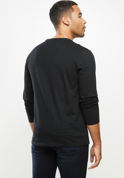GUESS - Long sleeve guess hologram tee - black
