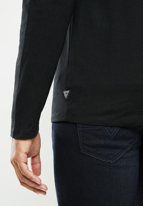 GUESS - Long sleeve guess hologram tee - black
