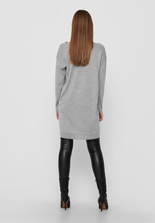 ONLY - Amalia long sleeve dress knit - light grey