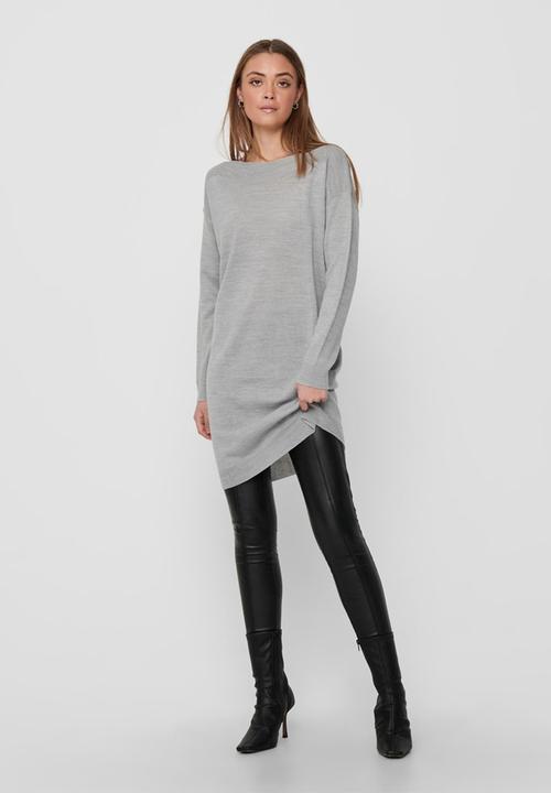 ONLY - Amalia long sleeve dress knit - light grey