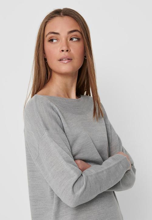ONLY - Amalia long sleeve dress knit - light grey