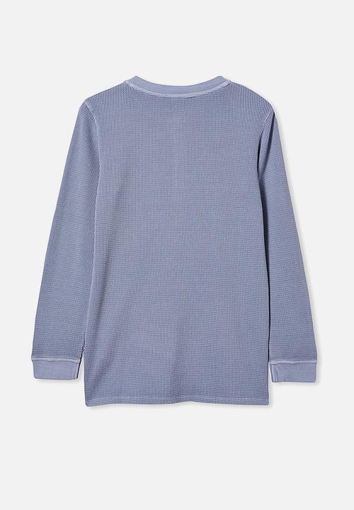 Free by Cotton On - Free long sleeve waffle tee - steel