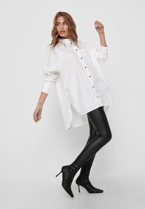 ONLY - Selma new long sleeve shirt - white