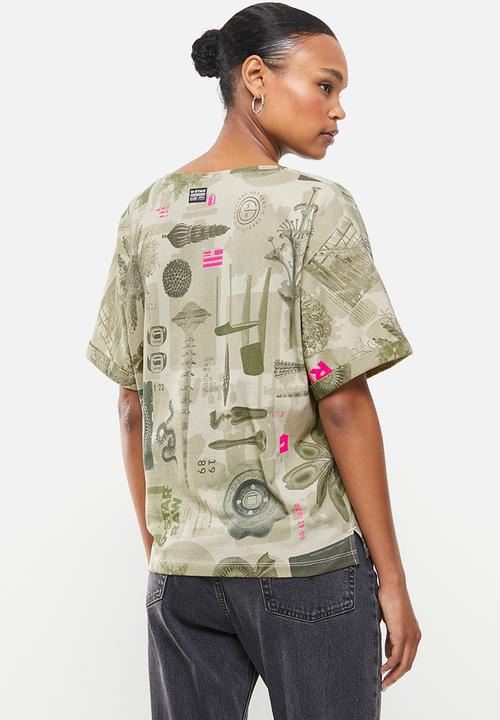 G-STAR - Joosa v-neck camo ao tee - olive 