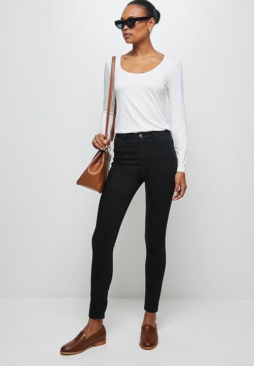 edit - Long sleeve basic scoopneck tee - milk