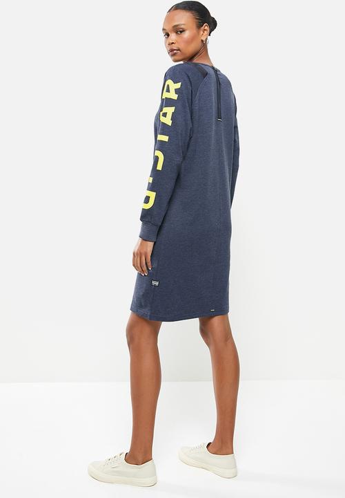 G-STAR - Sleeve print tweater dress - navy 