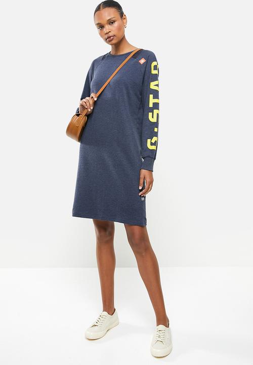 G-STAR - Sleeve print tweater dress - navy 