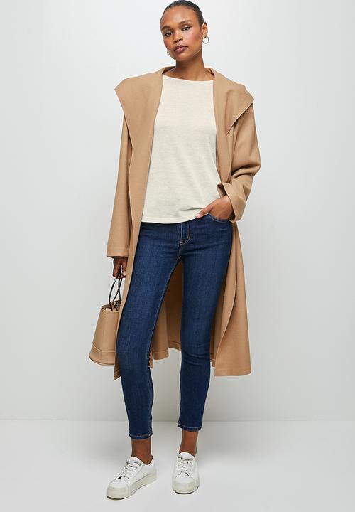 edit - Round neck mutton sleeve tee - oatmeal