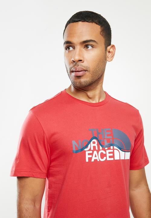 The North Face - Short sleeve mountain line tee - red