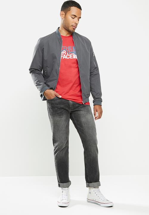 The North Face - Short sleeve mountain line tee - red