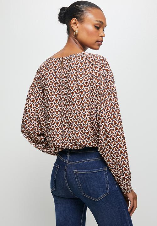 edit - Mutton sleeve blouse - multi 