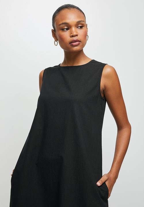 edit - Sleeveless loose fit dress - black