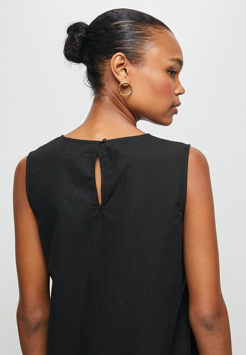 edit - Sleeveless loose fit dress - black