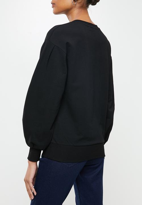 SISSY BOY - Malea: sweater with logo transfer and embroidery - black