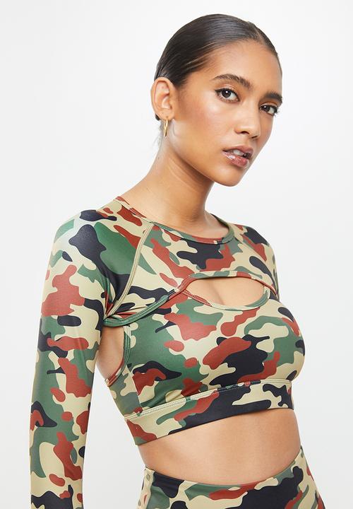 SISSY BOY - Sissyboy sport: camo printed long sleeve crop - multi 