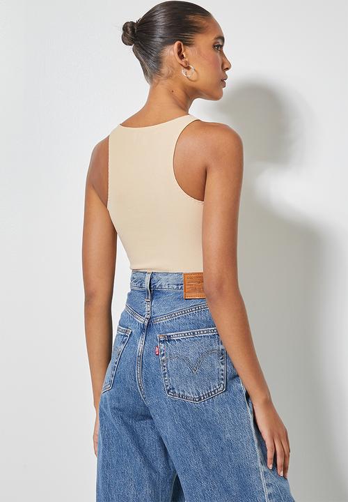 Superbalist - Crepe cutaway top - beige