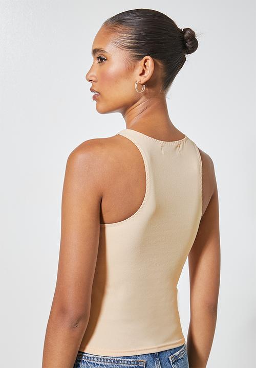 Superbalist - Crepe cutaway top - beige