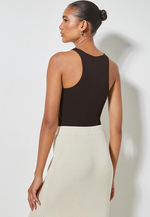 Superbalist - Crepe cutaway top - brown 