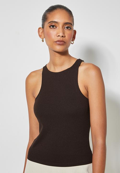 Superbalist - Crepe cutaway top - brown 