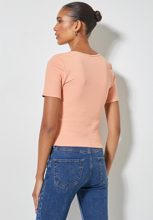 Superbalist - Squareneck rib tops - pink