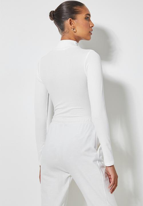 Superbalist - Single white funnel neck bodysuit - white