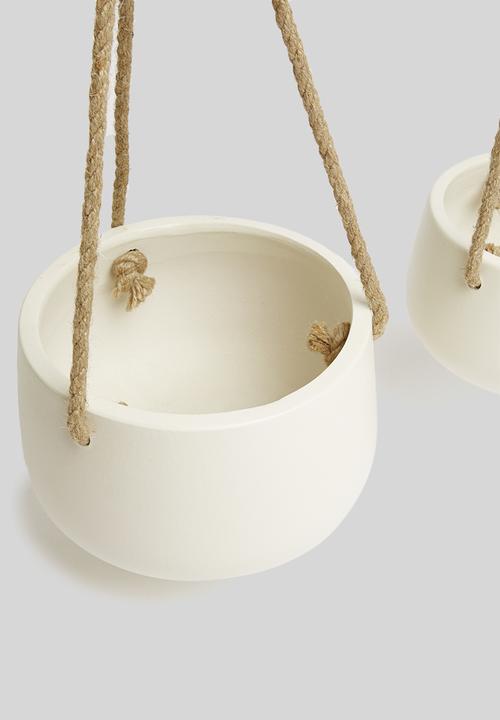 H&S - Ceramic flower pot set - cream