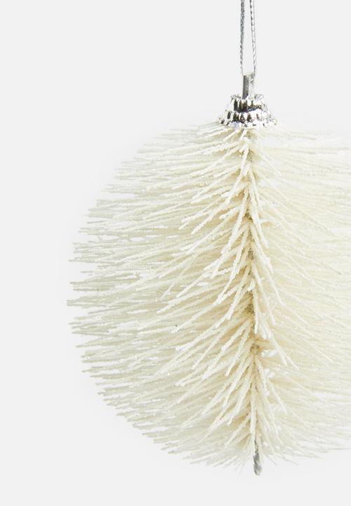 H&S - Glittebrush Christmas balls set of 6 - white