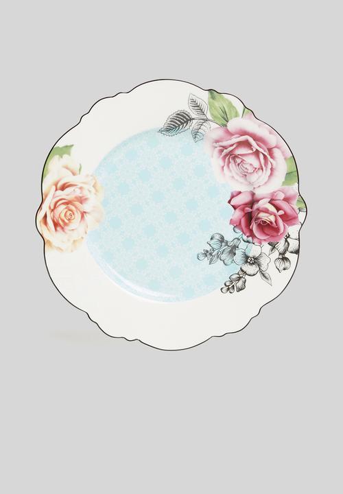 Jenna Clifford - Wavy rose dinner plate set of 4 - white 