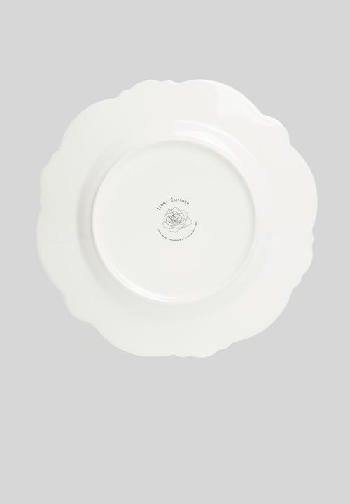 Jenna Clifford - Wavy rose dinner plate set of 4 - white 