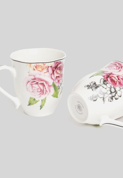 Jenna Clifford - Wavy rose mug set of 4 - white