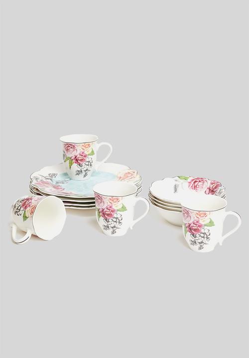 Jenna Clifford - Wavy rose mug set of 4 - white