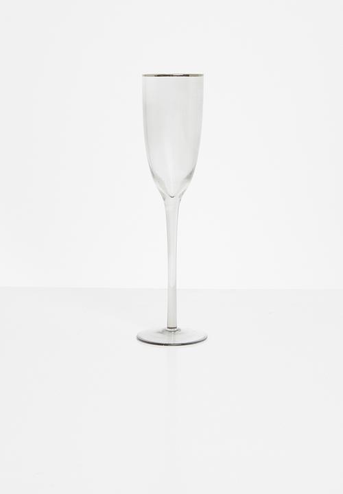 Excellent Houseware - Smokey champagne glass set of 2 - clear