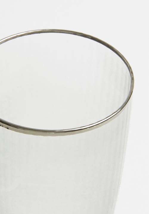 Excellent Houseware - Smokey champagne glass set of 2 - clear