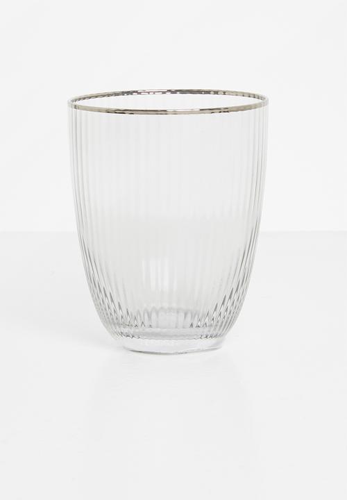 Excellent Houseware - Smokey water glass set of 2 - clear