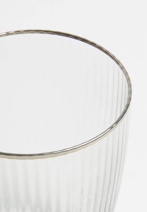 Excellent Houseware - Smokey water glass set of 2 - clear