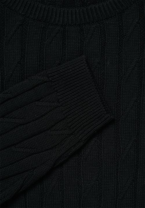Superbalist - Regular fit cable knit jersey - black