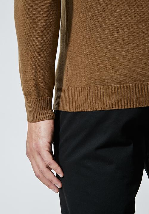 Superbalist - Slim fit high neck knit jersey - brown