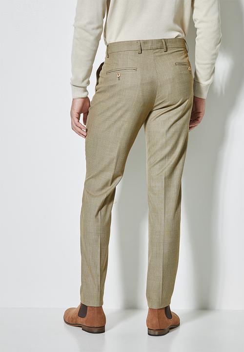 Superbalist - Regent slim fit trouser check - brown