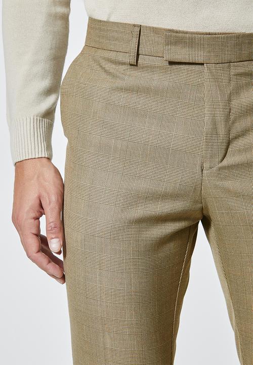 Superbalist - Regent slim fit trouser check - brown