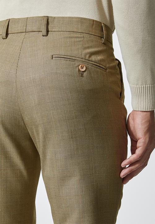 Superbalist - Regent slim fit trouser check - brown