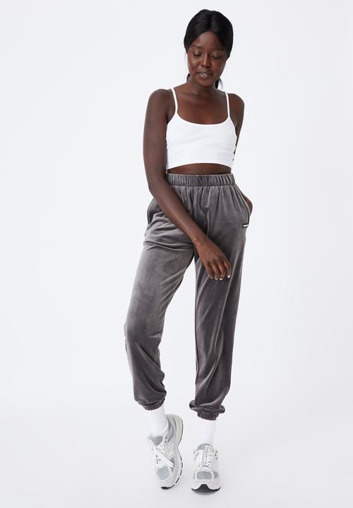 Factorie - Velour classic trackpant - plum kitten